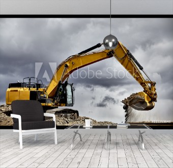 Picture of Constuction industry heavy equipment excavator loading gravel